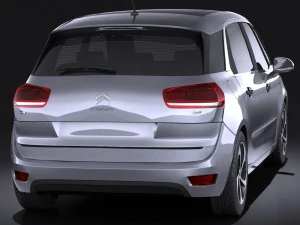 Citroen C4 Picasso 2014 Vray 3D Model