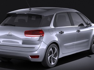 Citroen C4 Picasso 2014 Vray Model 3D