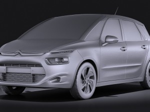 Citroen C4 Picasso 2014 Vray Model 3D