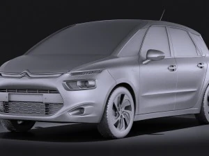 Citroen C4 Picasso 2014 Vray 3D Model
