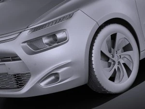 Citroen C4 Picasso 2014 Vray 3D Model