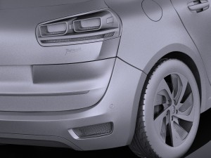 Citroen C4 Picasso 2014 Vray Model 3D