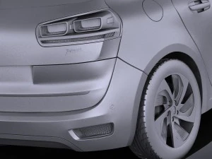 Citroen C4 Picasso 2014 Vray 3D Model