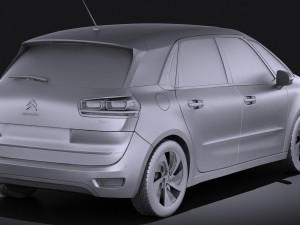 Citroen C4 Picasso 2014 Vray Model 3D