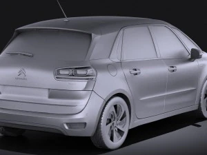 Citroen C4 Picasso 2014 Vray 3D Model