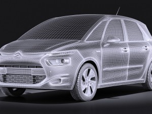 Citroen C4 Picasso 2014 Vray Model 3D