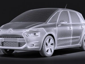 Citroen C4 Picasso 2014 Vray 3D Model
