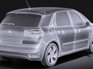 Citroen C4 Picasso 2014 Vray Model 3D