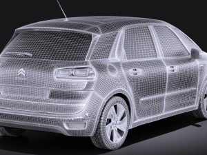 Citroen C4 Picasso 2014 Vray 3D Model
