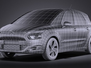 Citroen C4 Picasso 2014 Vray Model 3D
