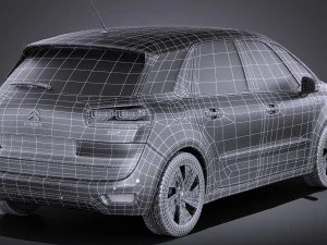Citroen C4 Picasso 2014 Vray 3D Model