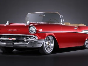 Chevrolet Bel Air decappottabile 1957 Modello 3D