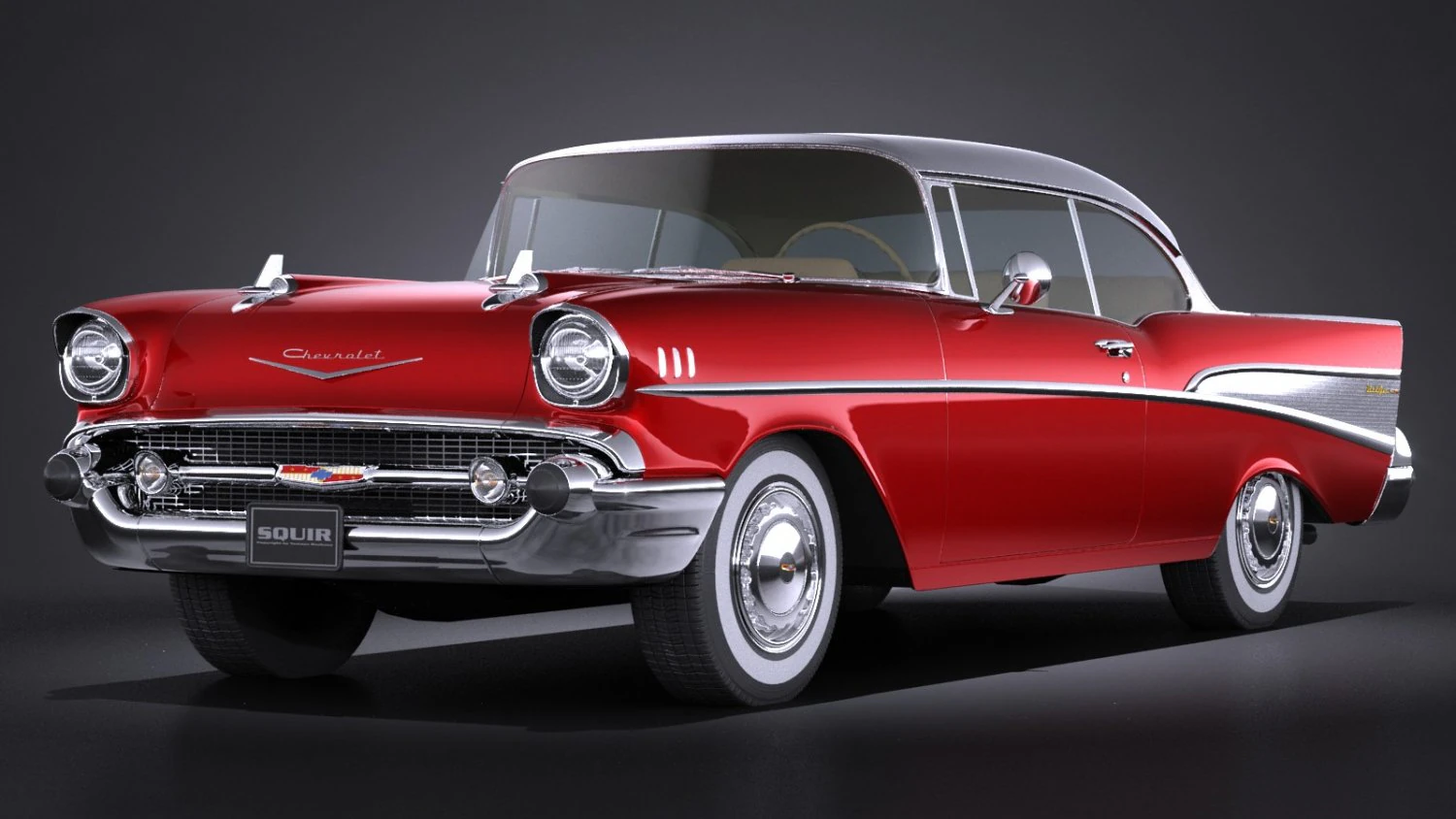 Chevrolet Bel Air Coupe 1957 Vray 3D Model .c4d .max .obj .3ds .fbx .stl .blend 