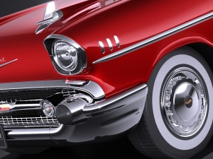 Chevrolet Bel Air Coupe 1957 Vray 3D Model