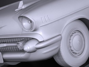 Chevrolet Bel Air Coupe 1957 Vray 3D Model