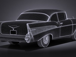 Chevrolet Bel Air Coupe 1957 Vray 3D Model