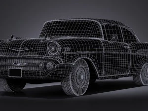 Chevrolet Bel Air Coupe 1957 Vray 3D Model
