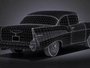 Chevrolet Bel Air Coupe 1957 Vray 3D Model