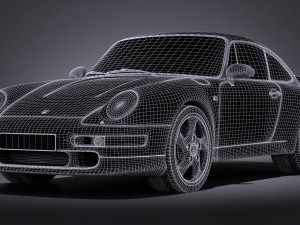 Porsche 911 993 Turbo 1995 vray Modèle 3D