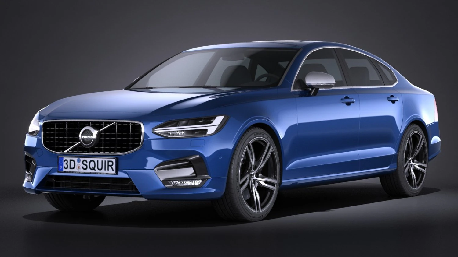 Volvo S90 R-Design 2017 3D Model .c4d .max .obj .3ds .fbx .stl .blend 