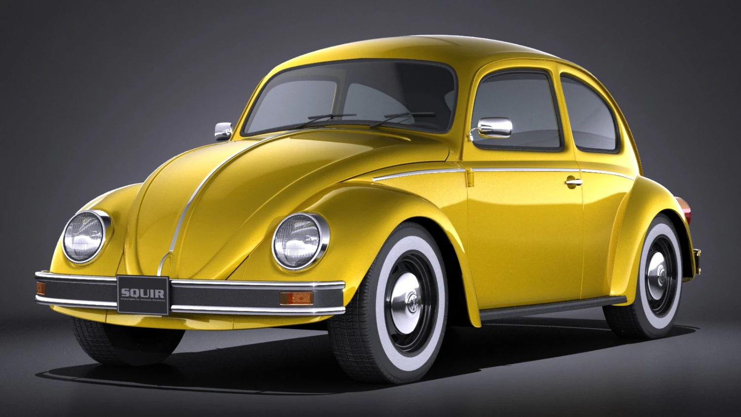Volkswagen Beetle 1980 vray 3D Model .c4d .max .obj .3ds .fbx .stl .blend 