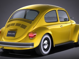 Volkswagen Beetle 1980 vray Model 3D