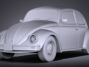 Volkswagen Beetle 1980 vray Model 3D