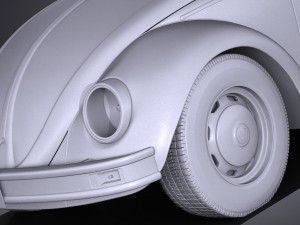 Volkswagen Beetle 1980 vray Model 3D