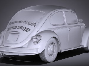Volkswagen Beetle 1980 vray Model 3D
