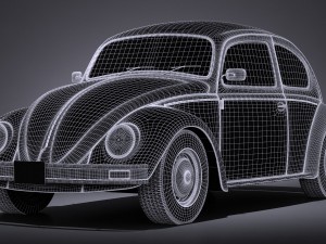 Volkswagen Beetle 1980 vray Model 3D
