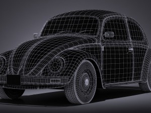 Volkswagen Beetle 1980 vray Model 3D