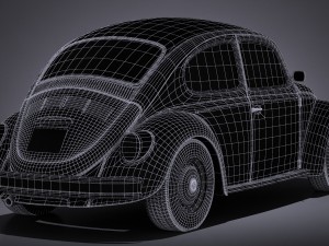 Volkswagen Beetle 1980 vray Model 3D