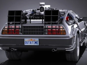 Delorean DMC-12 De volta ao futuro, epis&oacute;dio 1 Vray Modelo 3D