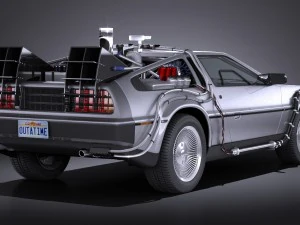 Delorean DMC-12 De volta ao futuro, epis&oacute;dio 1 Vray Modelo 3D