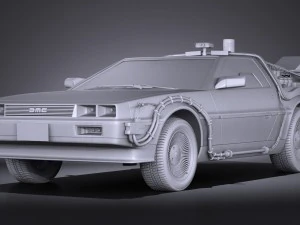 Delorean DMC-12 De volta ao futuro, epis&oacute;dio 1 Vray Modelo 3D