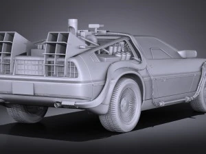 Delorean DMC-12 De volta ao futuro, epis&oacute;dio 1 Vray Modelo 3D