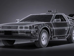 Delorean DMC-12 De volta ao futuro, epis&oacute;dio 1 Vray Modelo 3D
