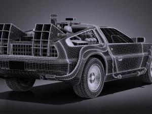 Delorean DMC-12 De volta ao futuro, epis&oacute;dio 1 Vray Modelo 3D