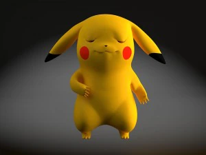 Pikachu Pokemon Rigged 3D Model