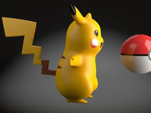 Pikachu Pokemon Rigged 3D Model
