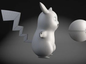Pikachu Pokemon Rigged 3D Model