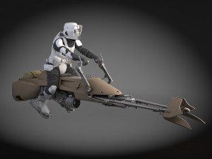 star wars scout trooper with bike 3D Models