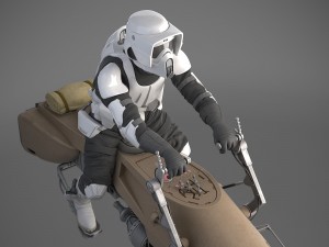 Star Wars Scout Trooper with Bike Modelo 3D