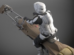 Star Wars Scout Trooper with Bike Modelo 3D