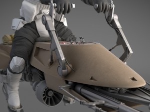 Star Wars Scout Trooper with Bike Modelo 3D