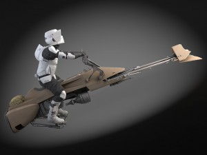 Star Wars Scout Trooper with Bike Modelo 3D