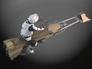 Star Wars Scout Trooper with Bike Modelo 3D