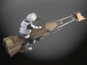 Star Wars Scout Trooper with Bike 3D Model