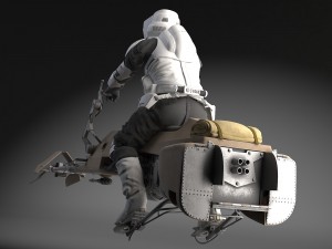 Star Wars Scout Trooper with Bike Modelo 3D