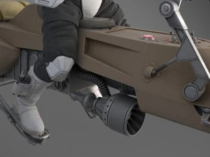 Star Wars Scout Trooper with Bike 3D Model